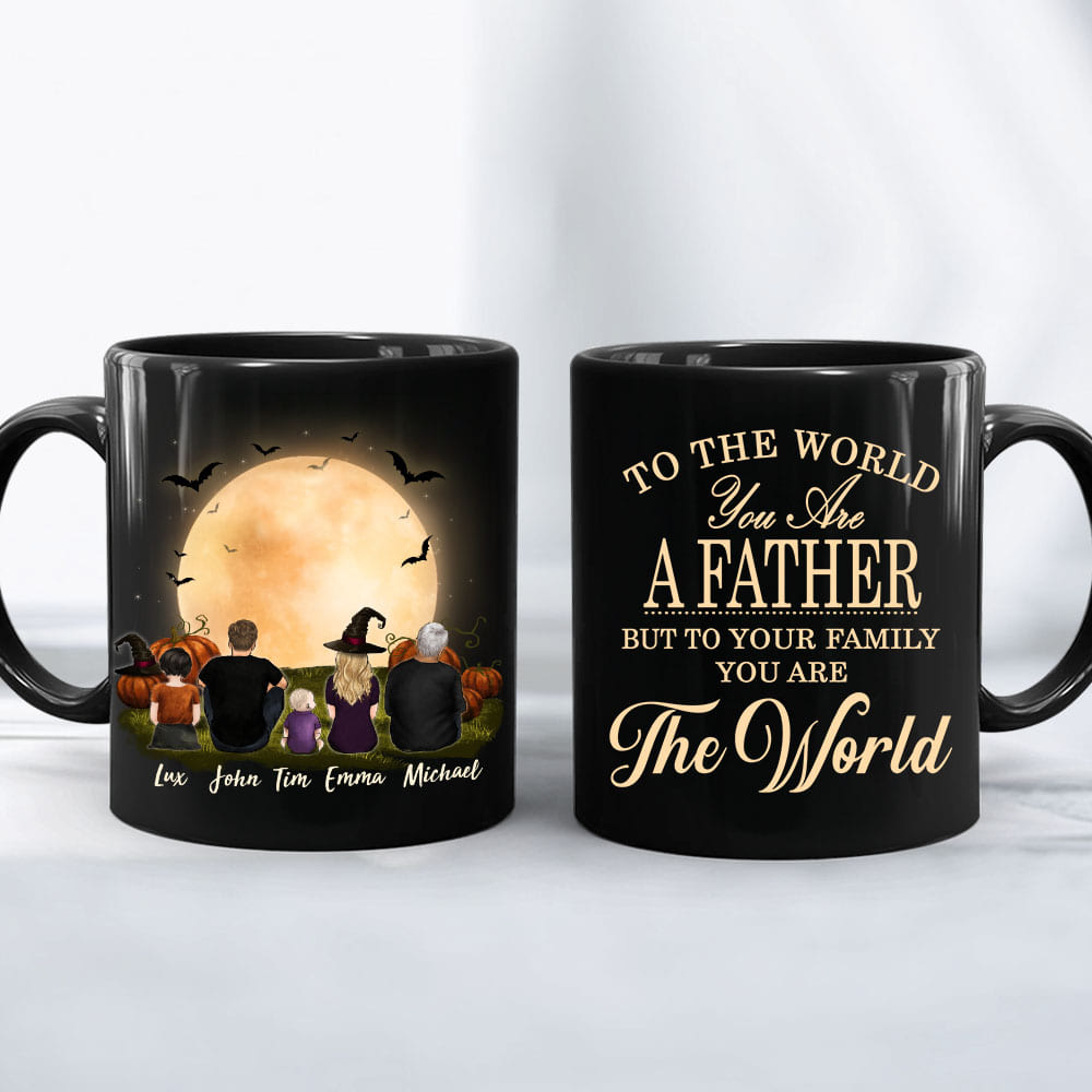 Personalized gifts for the whole family Halloween Coffee Mug - UP TO 5 PEOPLE - CUSTOM MESSAGE - 2426