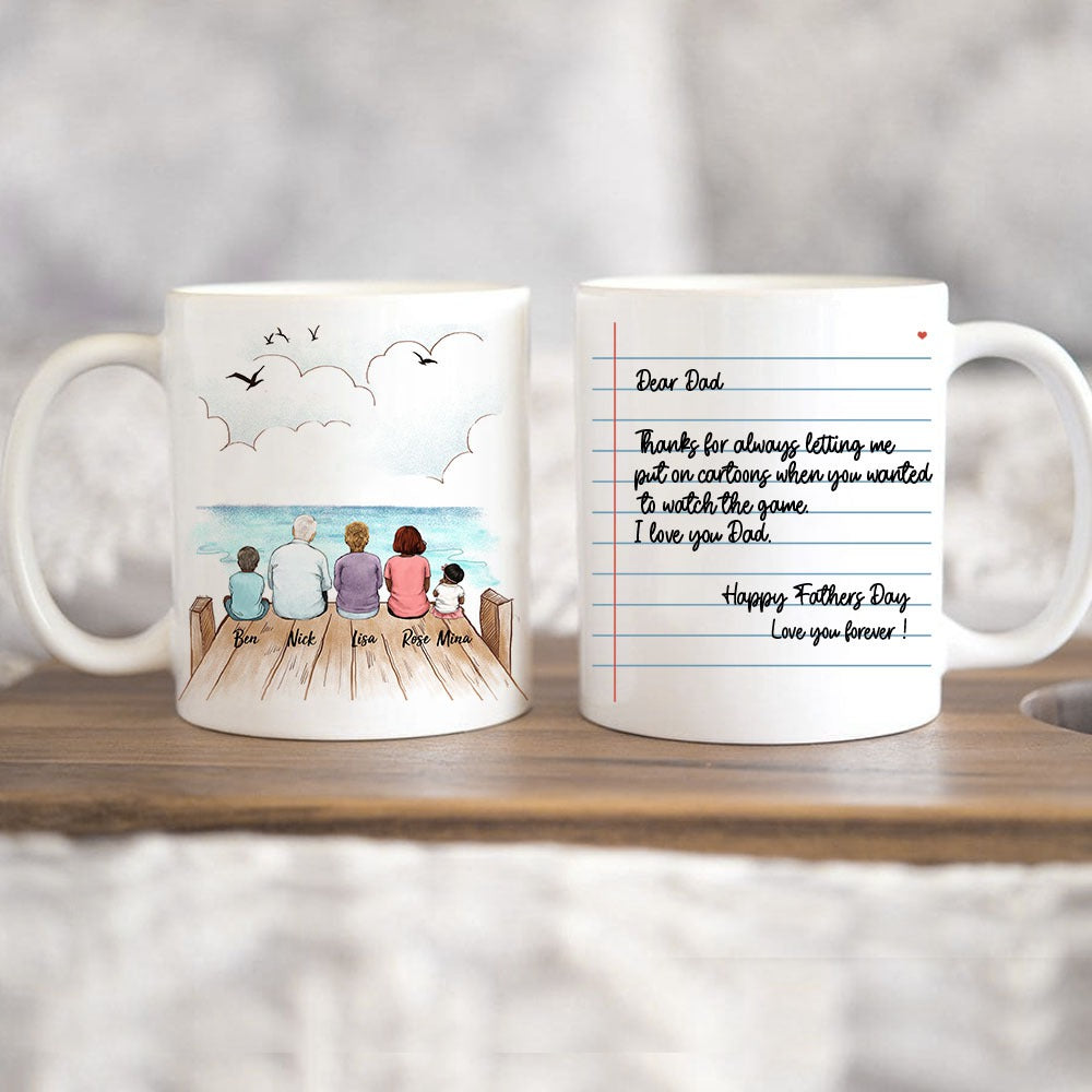 family with letter 11oz mug gift