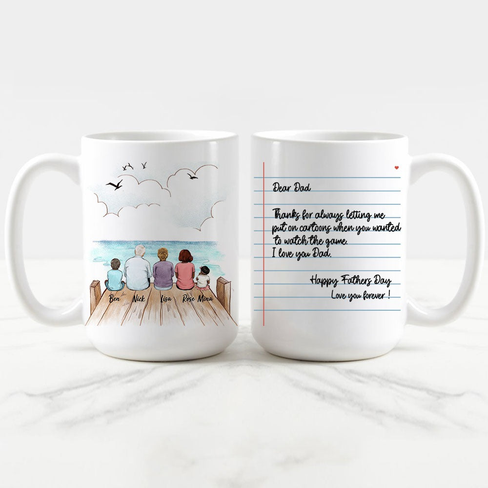 family with letter 15oz mug gift
