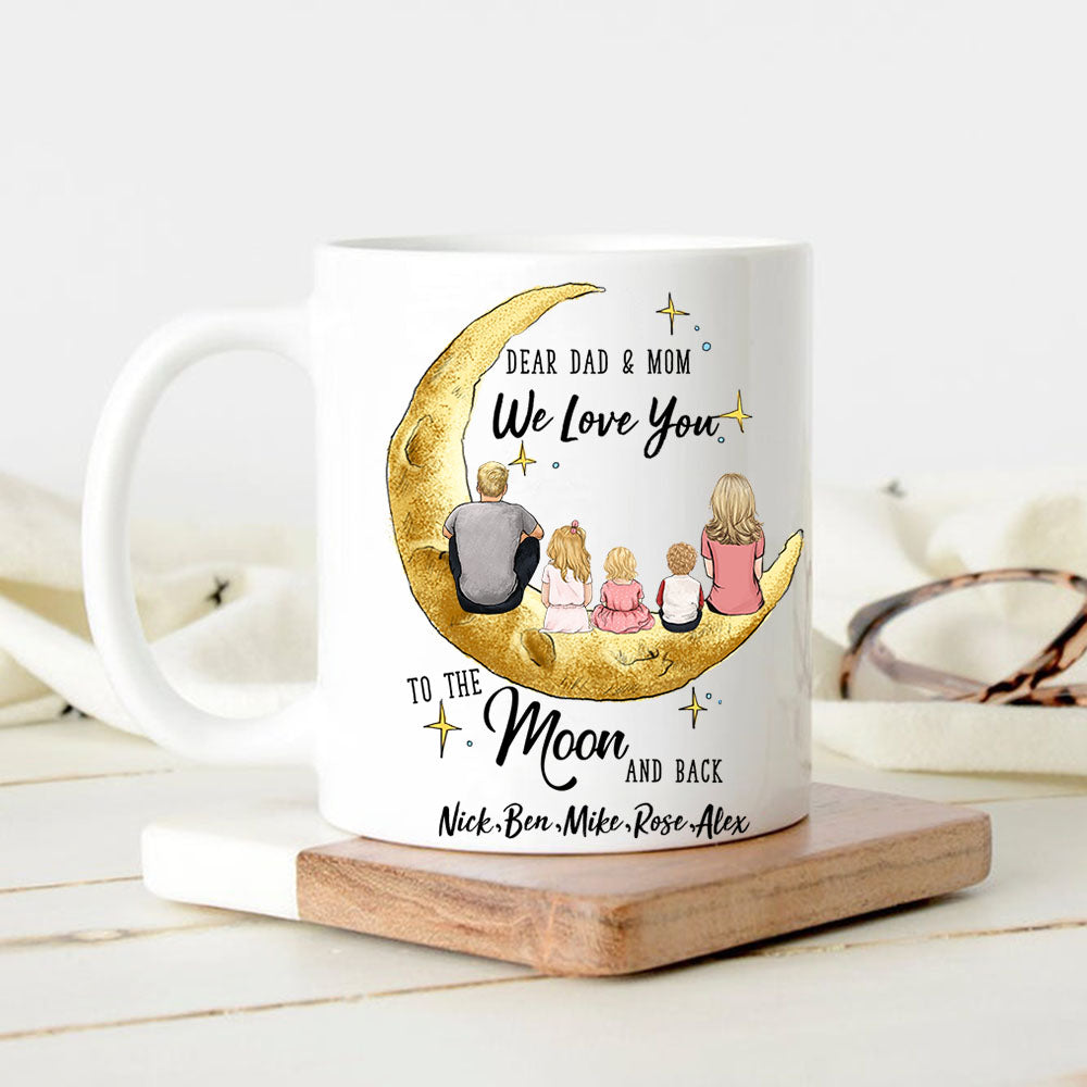  Dear dad and mom we love you to the moon and back 11oz mug gift