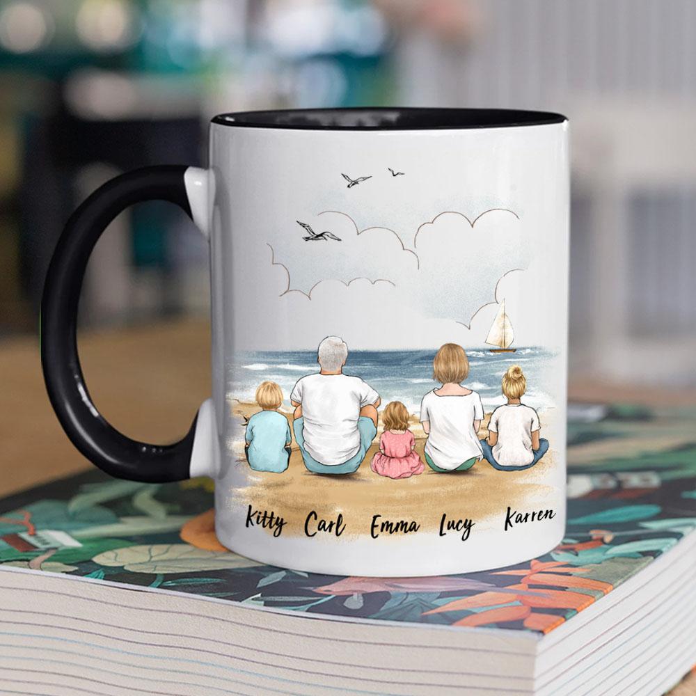 Personalized Family Coffee Mug - Beach