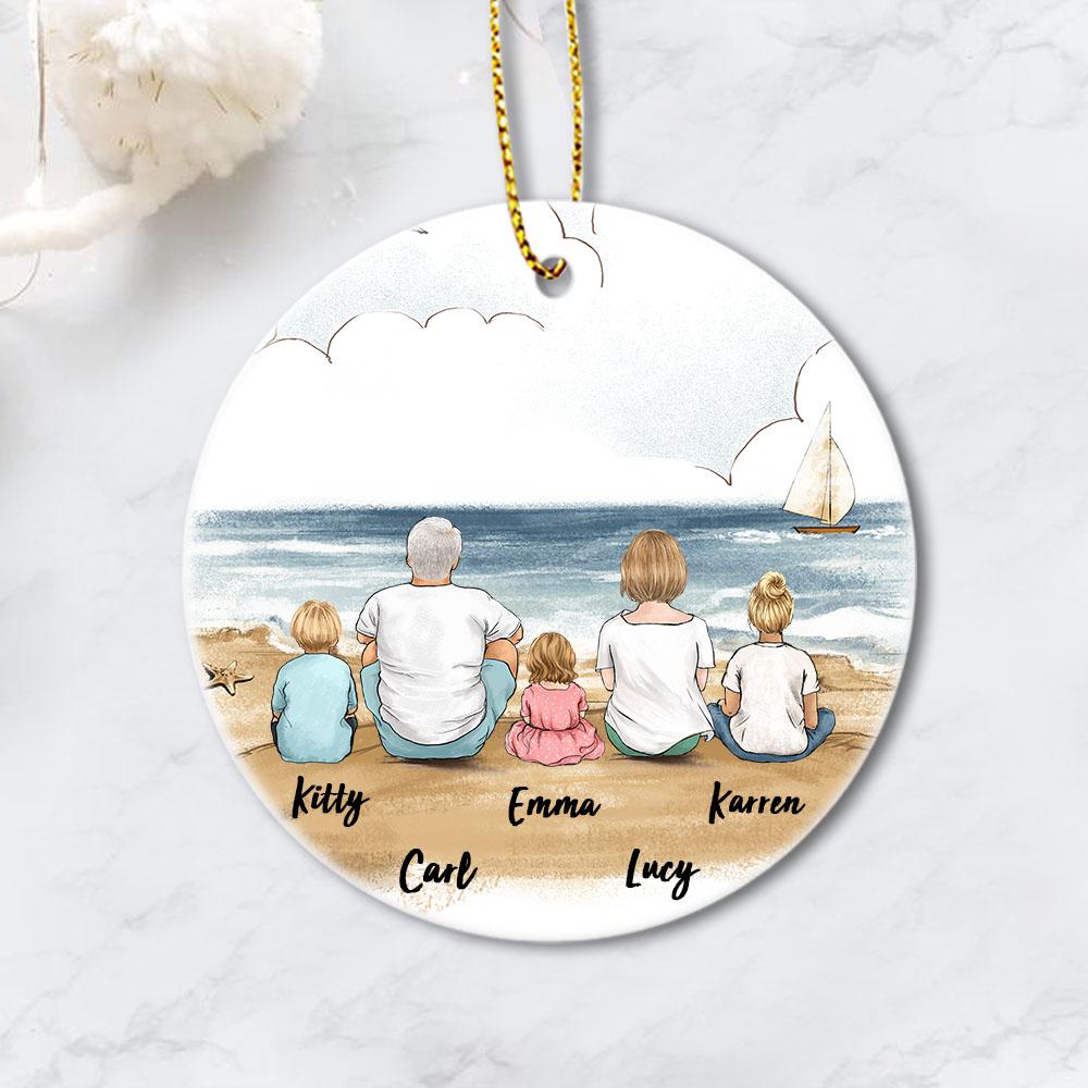 Personalized Family Christmas Ornament Gifts - Beach