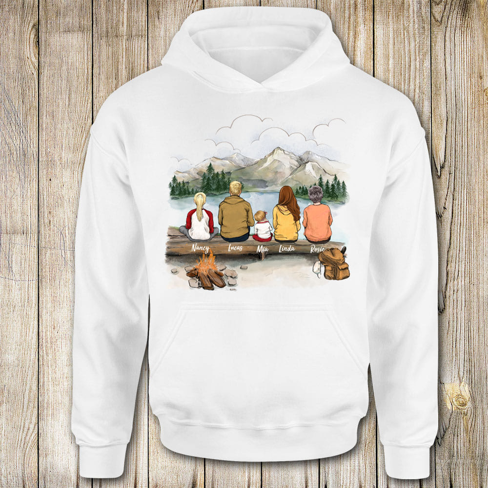 hoodie gift for the whole family with up to 5 people go hiking together