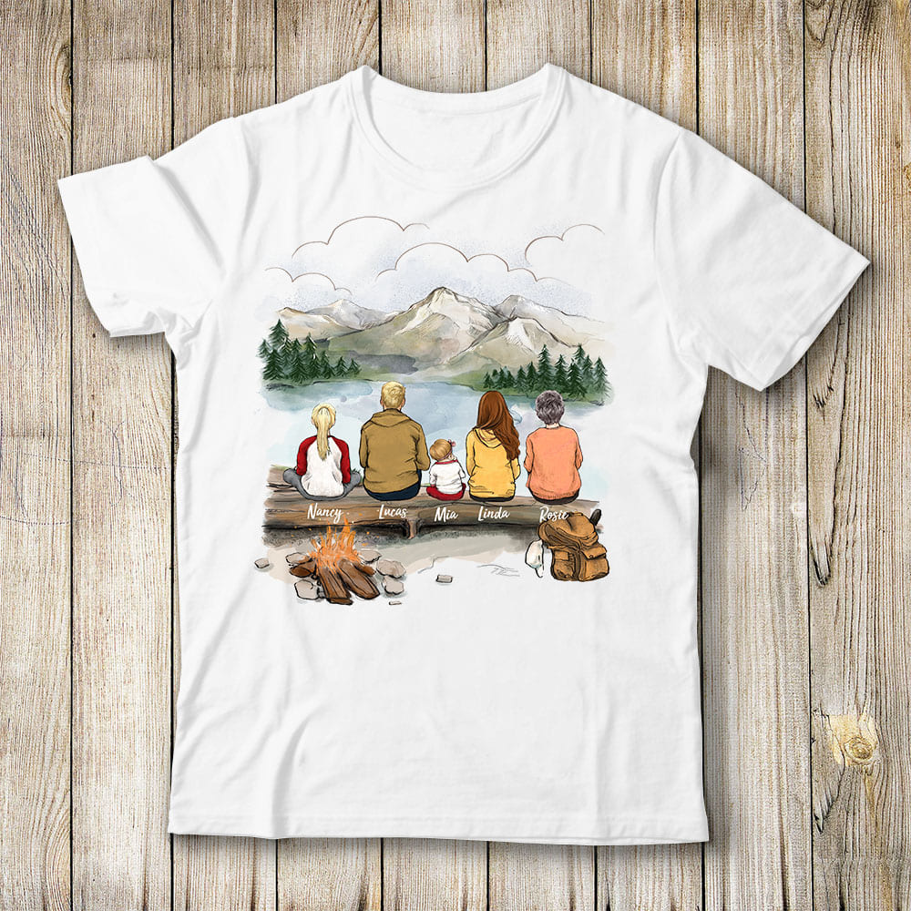 t shirt gift for the whole family with up to 5 people go hiking together