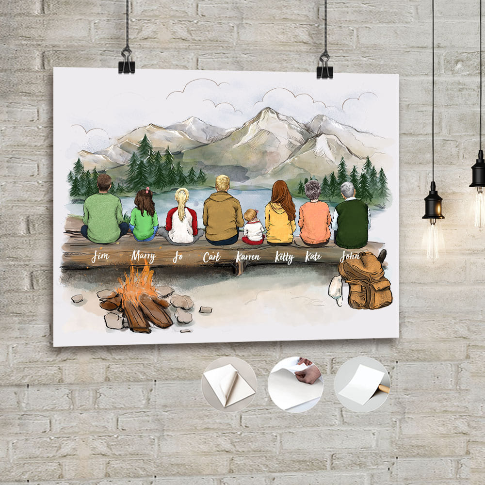 peel stick poster gift for the whole family with up to 8 people go hiking together