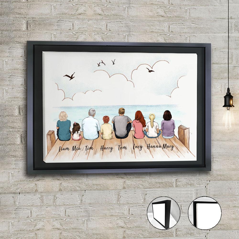 Personalized Christmas Canvas Print - Family UP TO 8 PEOPLE