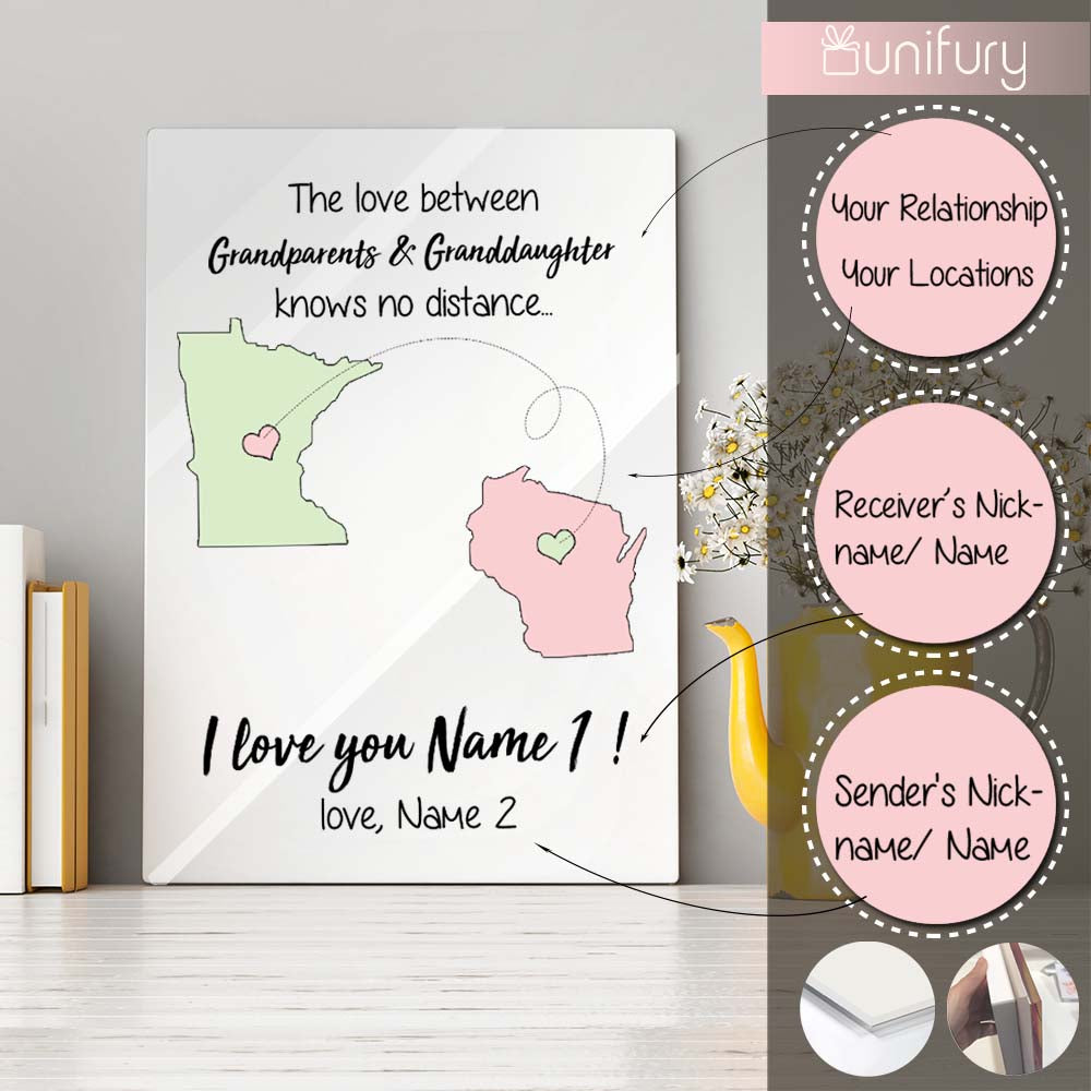 Personalized custom long distance relationship gift ideas Acrylic Print