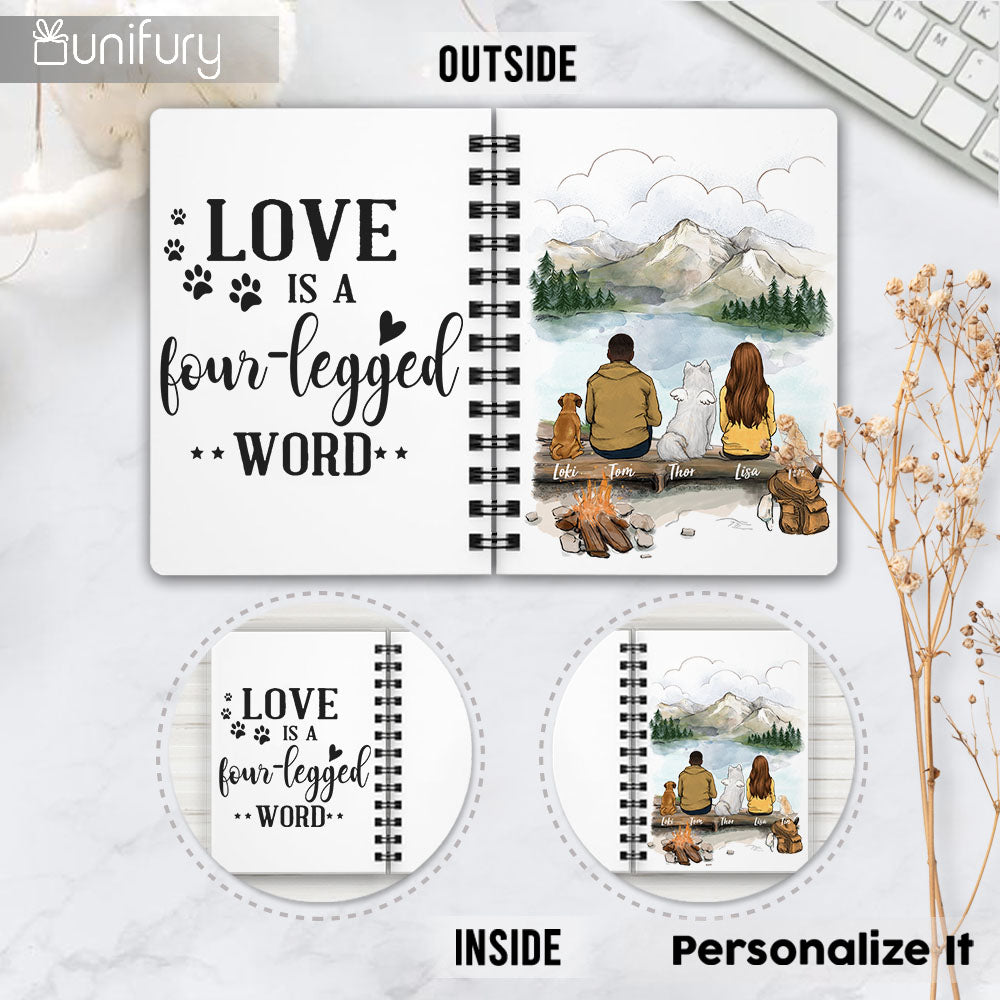 Custom Dog Lovers Spiral Journal - Custom Message - Hiking Mountain