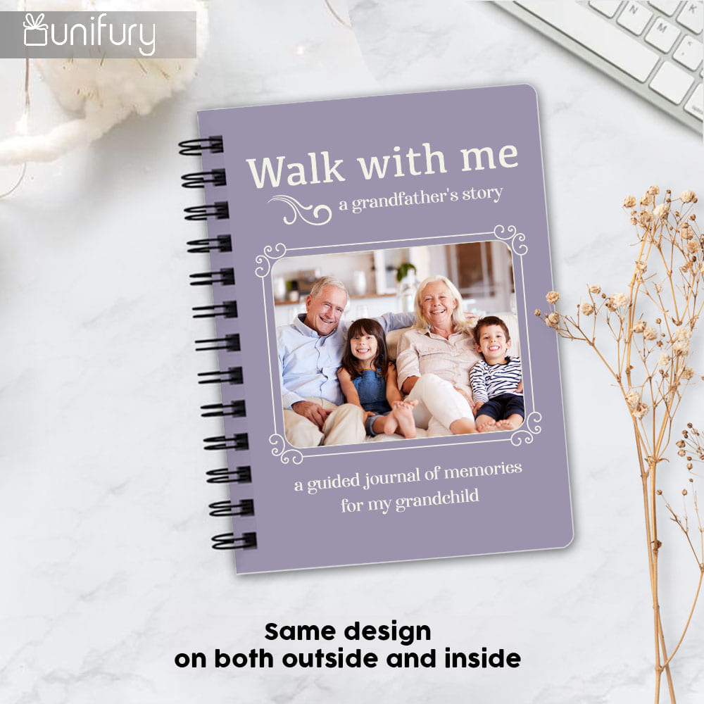 Walk With Me Spiral Journal Gifts For Grandmother - Custom Photo - Color 2