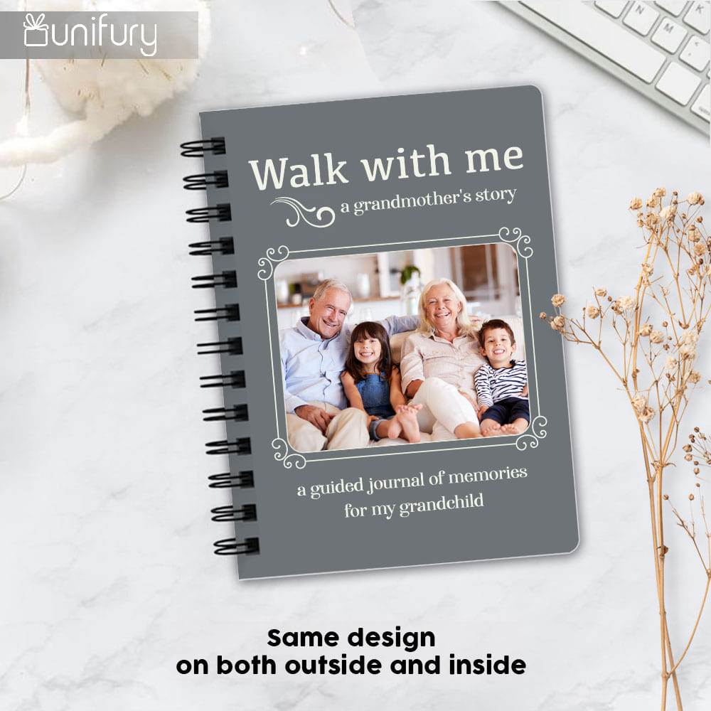 Walk With Me Spiral Journal Gifts For Grandmother - Custom Photo - Color 5