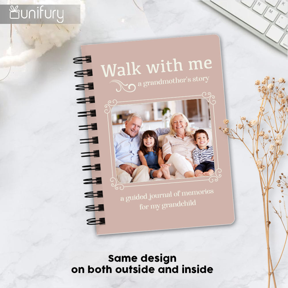 Walk With Me Spiral Journal Gifts For Grandmother - Custom Photo - Color 6