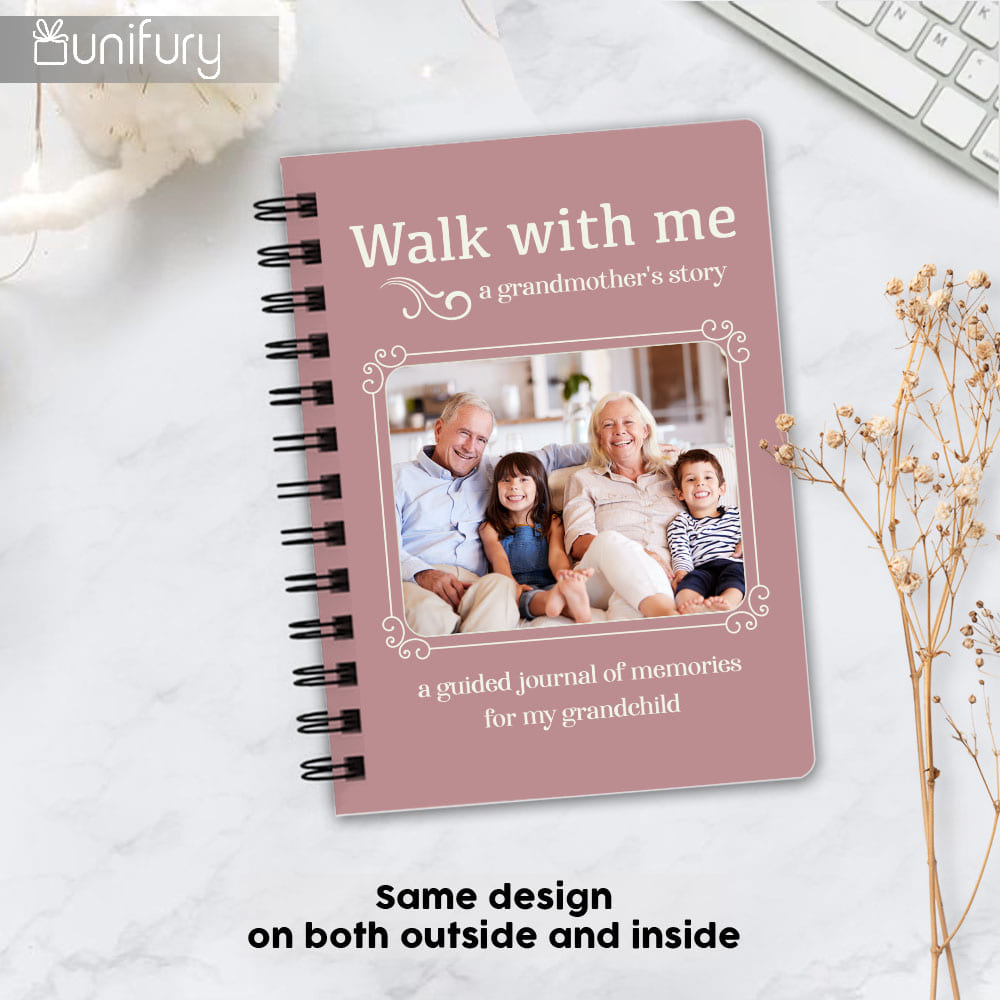 Walk With Me Spiral Journal Gifts For Grandmother - Custom Photo - Color 7