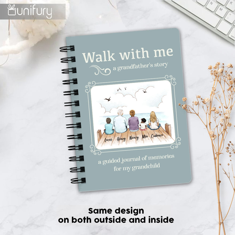 Walk With Me Spiral Journal Gifts For Grandfather - Wooden Dock - Color 1