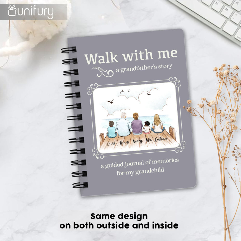 Walk With Me Spiral Journal Gifts For Grandfather - Wooden Dock - Color 4