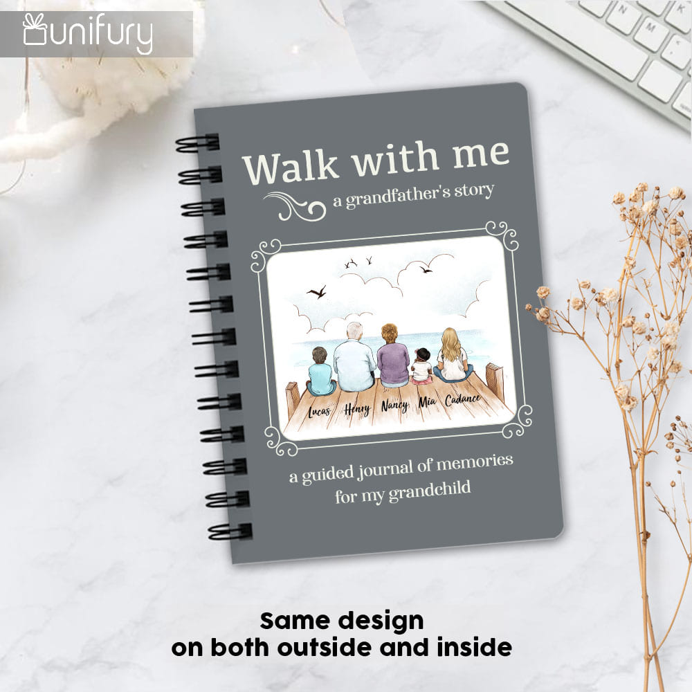 Walk With Me Spiral Journal Gifts For Grandfather - Wooden Dock - Color 5