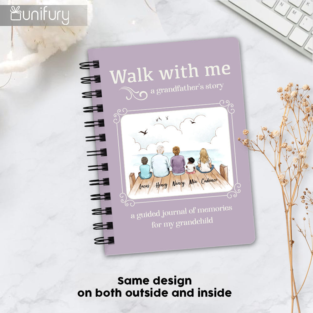 Walk With Me Spiral Journal Gifts For Grandfather - Wooden Dock - Color 8