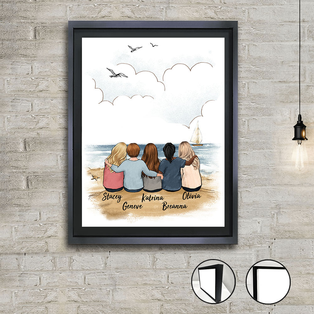 Personalized best friend birthday gifts Framed Canvas - Beach