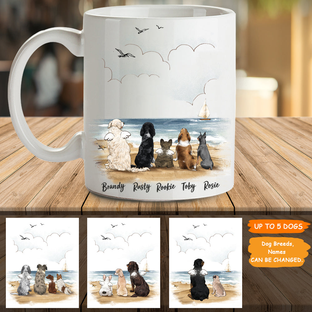 Personalised Dog &amp; Dog Lovers Coffee Mug - Beach