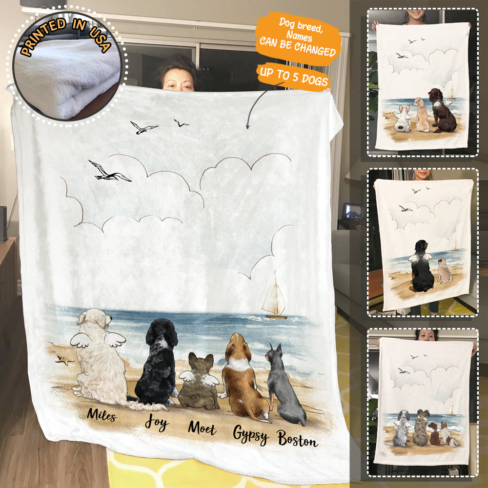 custom dog fleece blanket - Beach