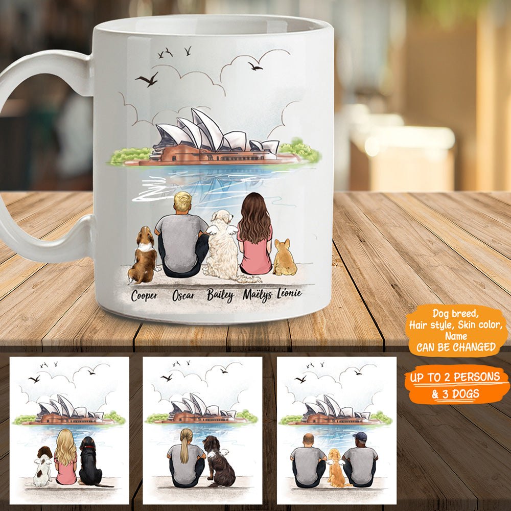 Personalized custom dog & couple coffee mug CN Tower - 2338
