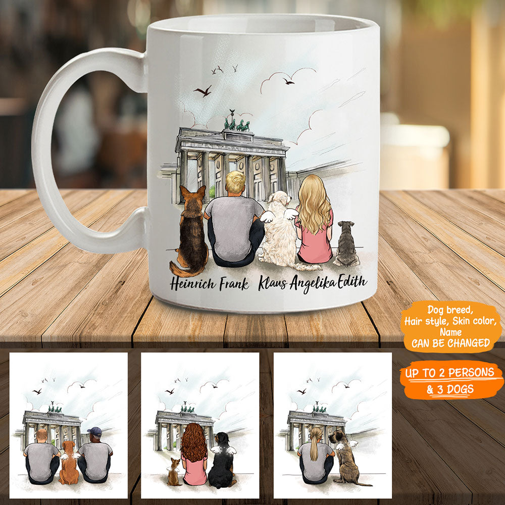 Personalized custom dog & couple coffee mug CN Tower - 2338