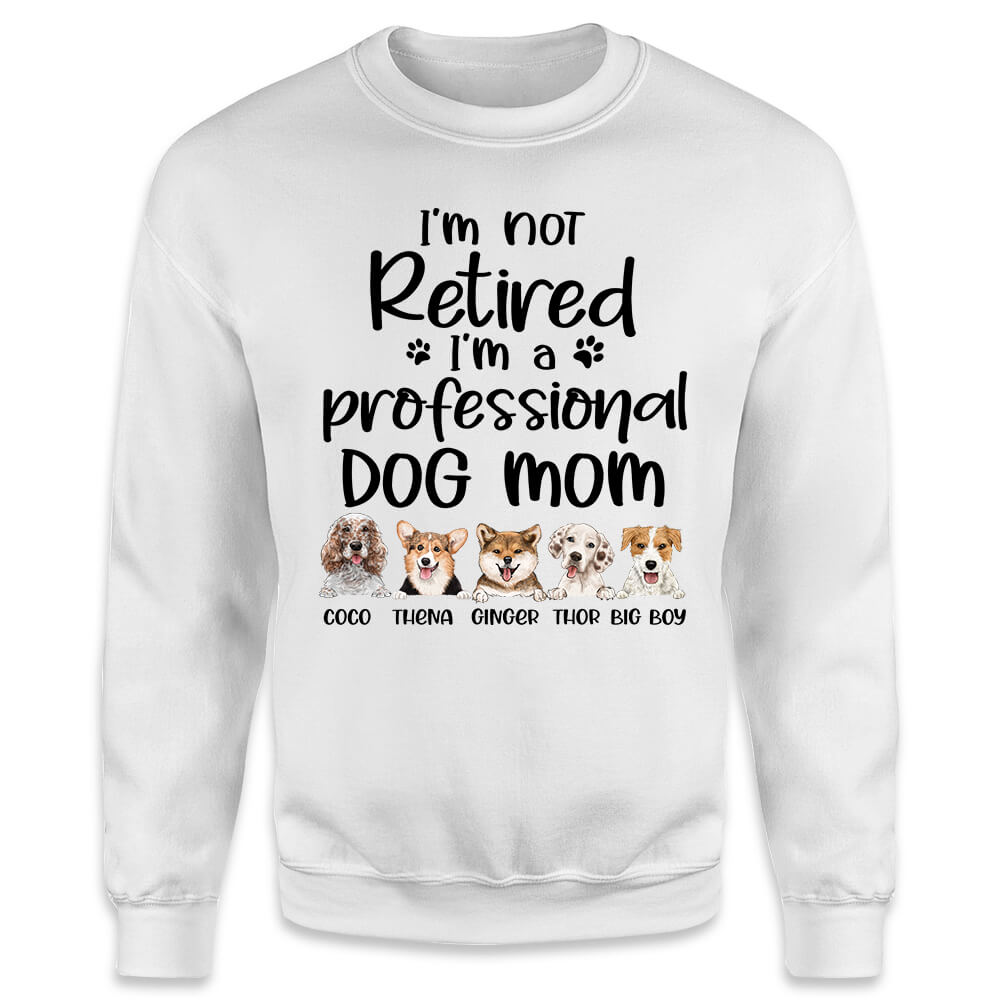 Personalized sweatshirt gifts for dog lovers - I’m not retired I‘m a professional Dog Mom