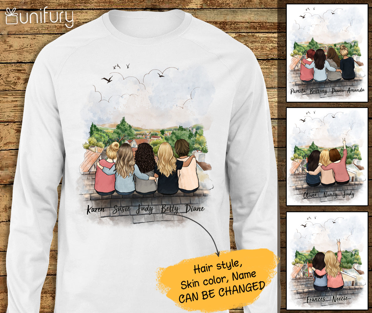 PERSONALIZED BEST FRIENDS (UP TO 5 PERSONS) ROOFTOP Standard Long Sleeve - 2323