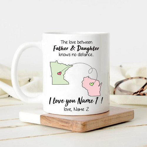 Personalized custom long distance relationship gift ideas coffee mug