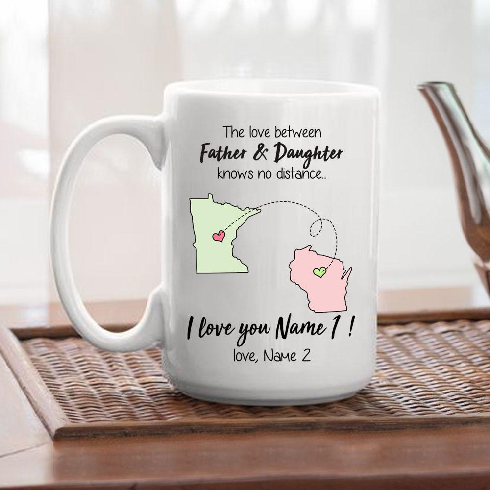 Personalized Long Distance Brother Sister Coffee Mug, State to