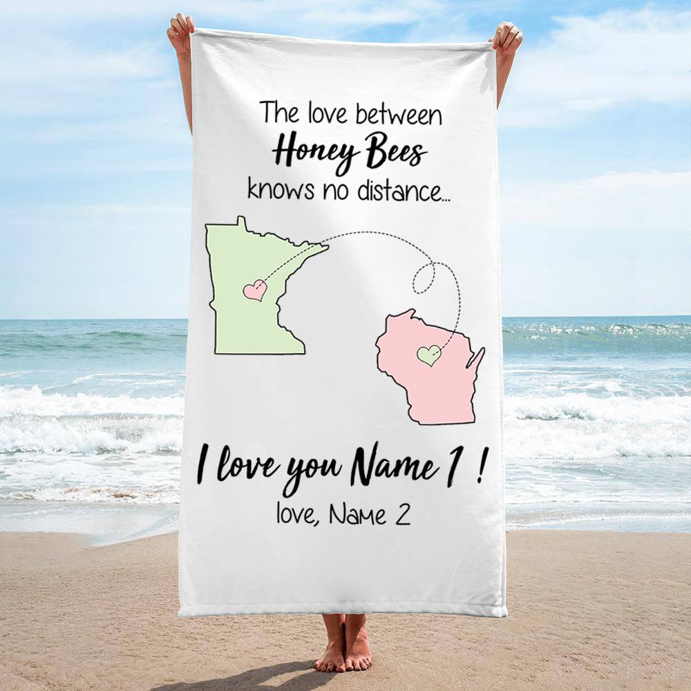 Personalized Plush Beach Towel - Long Distance Gifts