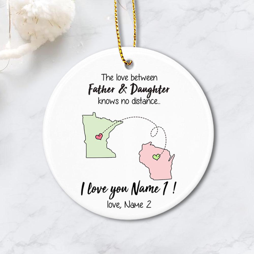 long distance relationship circle ornament