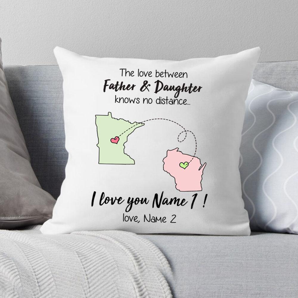 long distance relationship canvas or linen or suede pillow