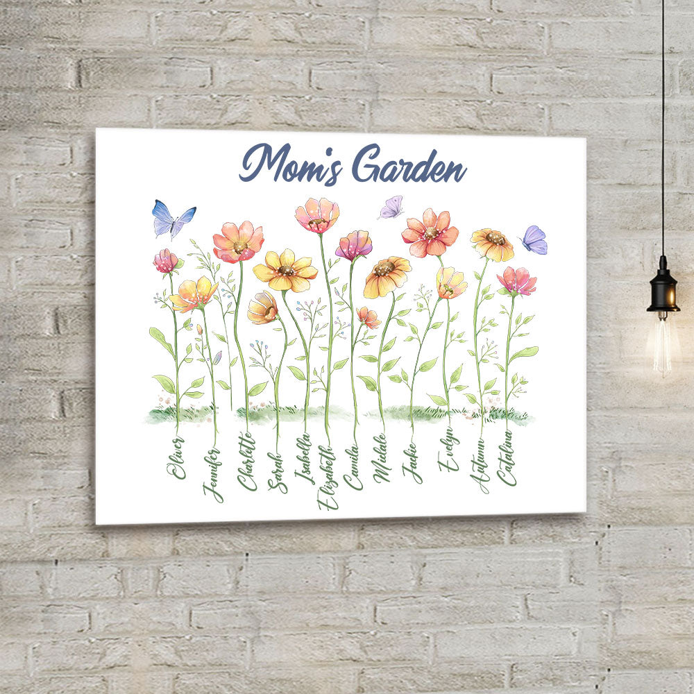 Personalized Grandma&#39;s garden Canvas print gifts for the whole family - up to 12 names