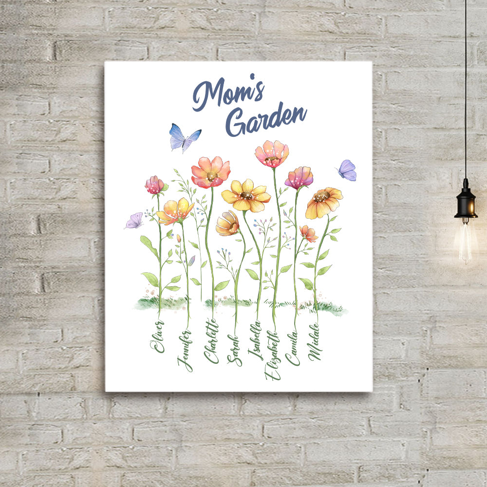Personalized Grandma&#39;s garden Canvas print gifts for the whole family - up to 8 names