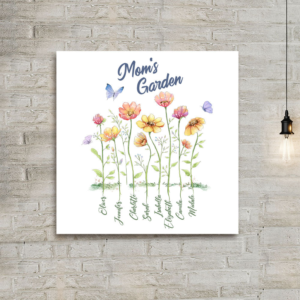 Personalized Grandma&#39;s garden photo tile gifts for the whole family - up to 8 names
