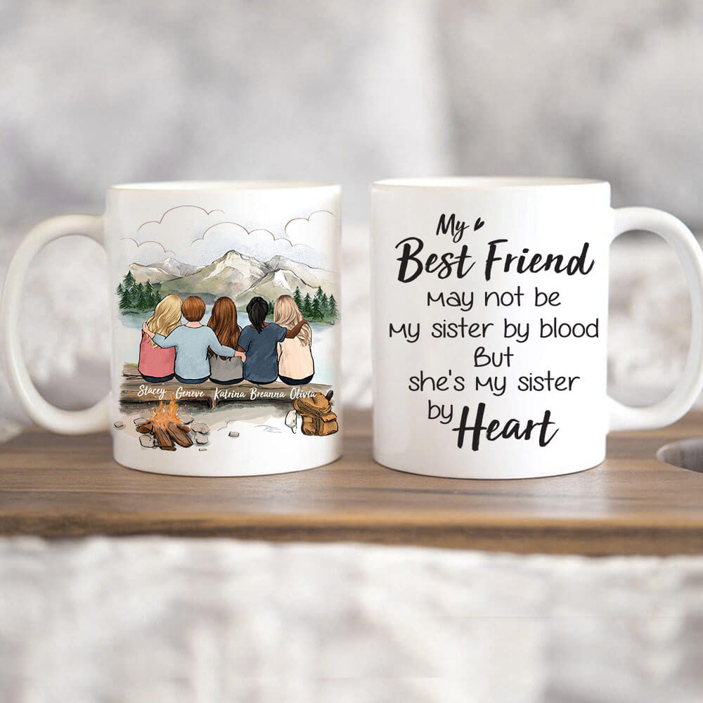 Personalized Best Friend Coffee Mug 11oz - Hiking Mountain