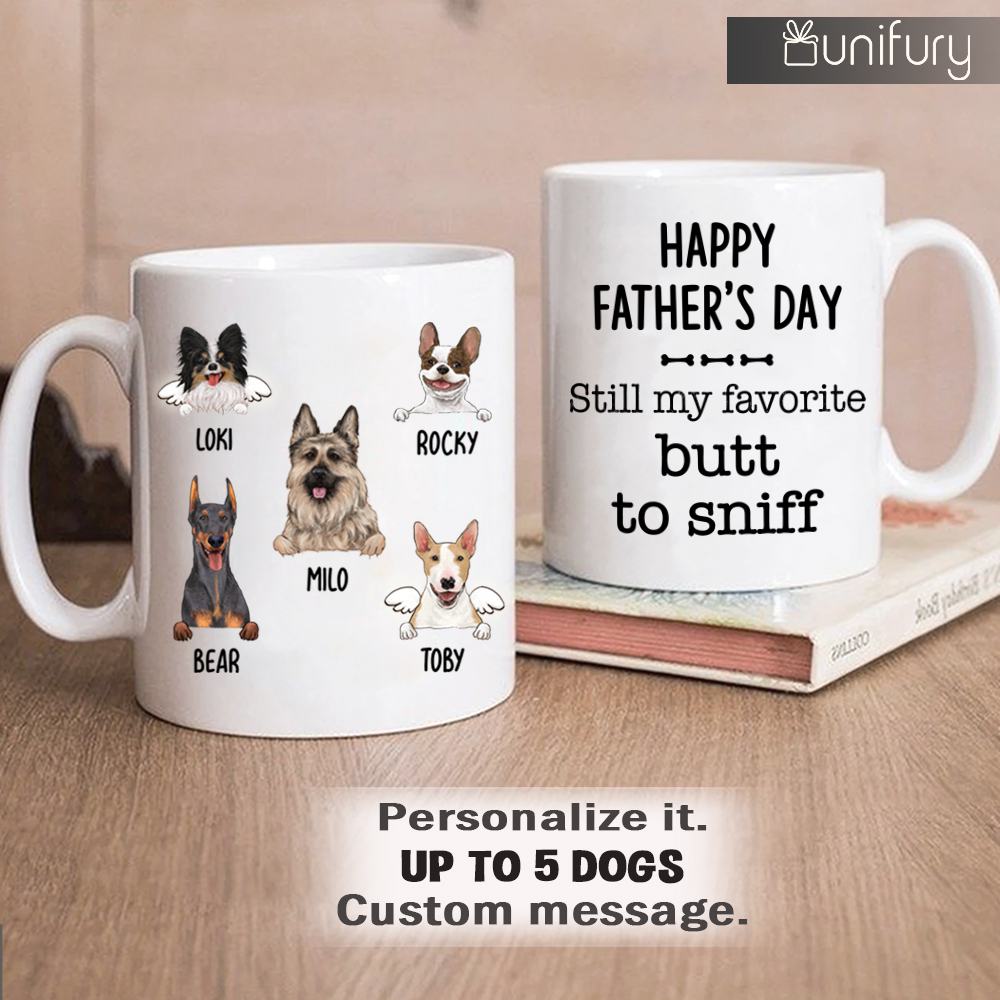 Personalized dog dad mug with custom funny sayings