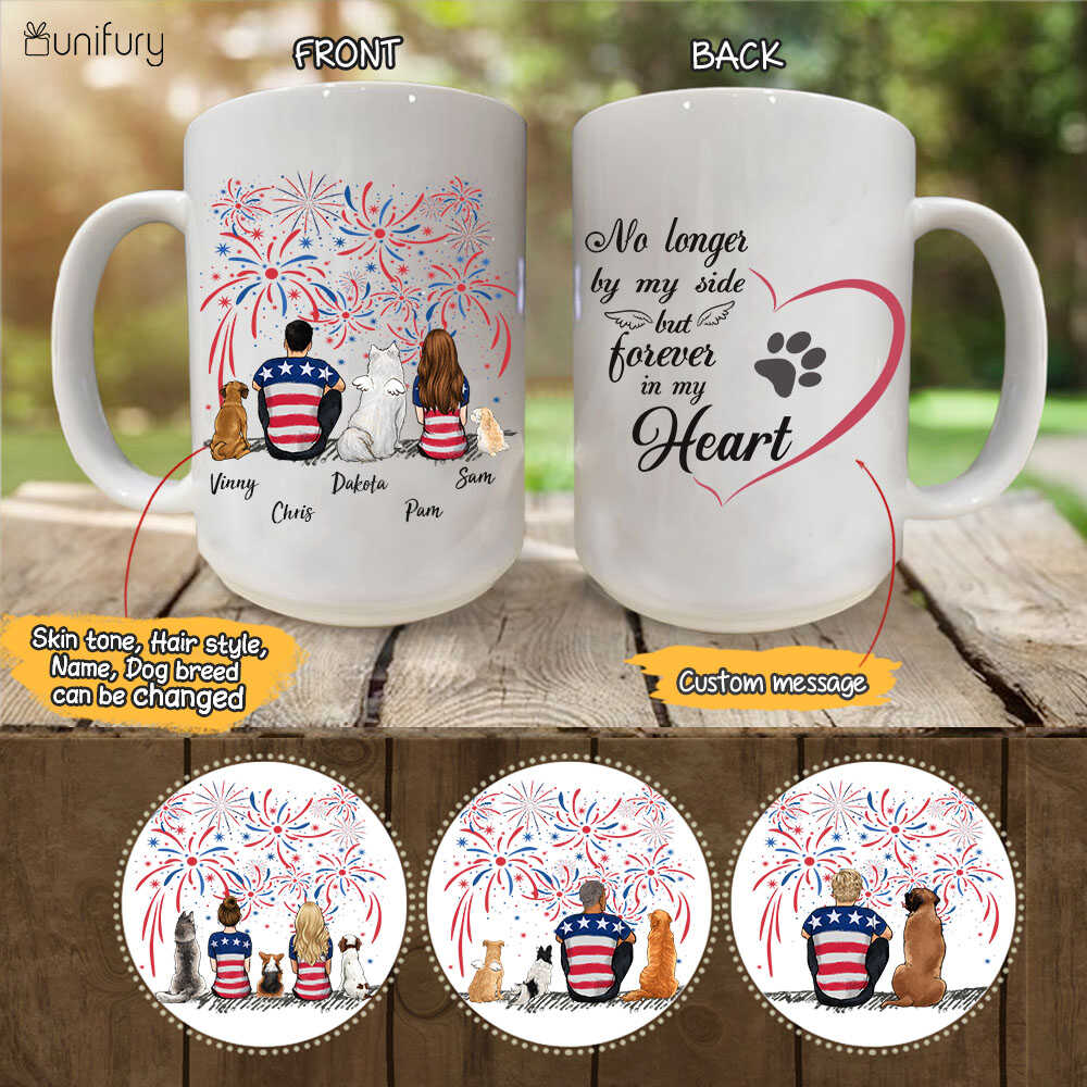  Personalized Dog &amp; Couple 4th Of July Coffee Mug - Custom Message