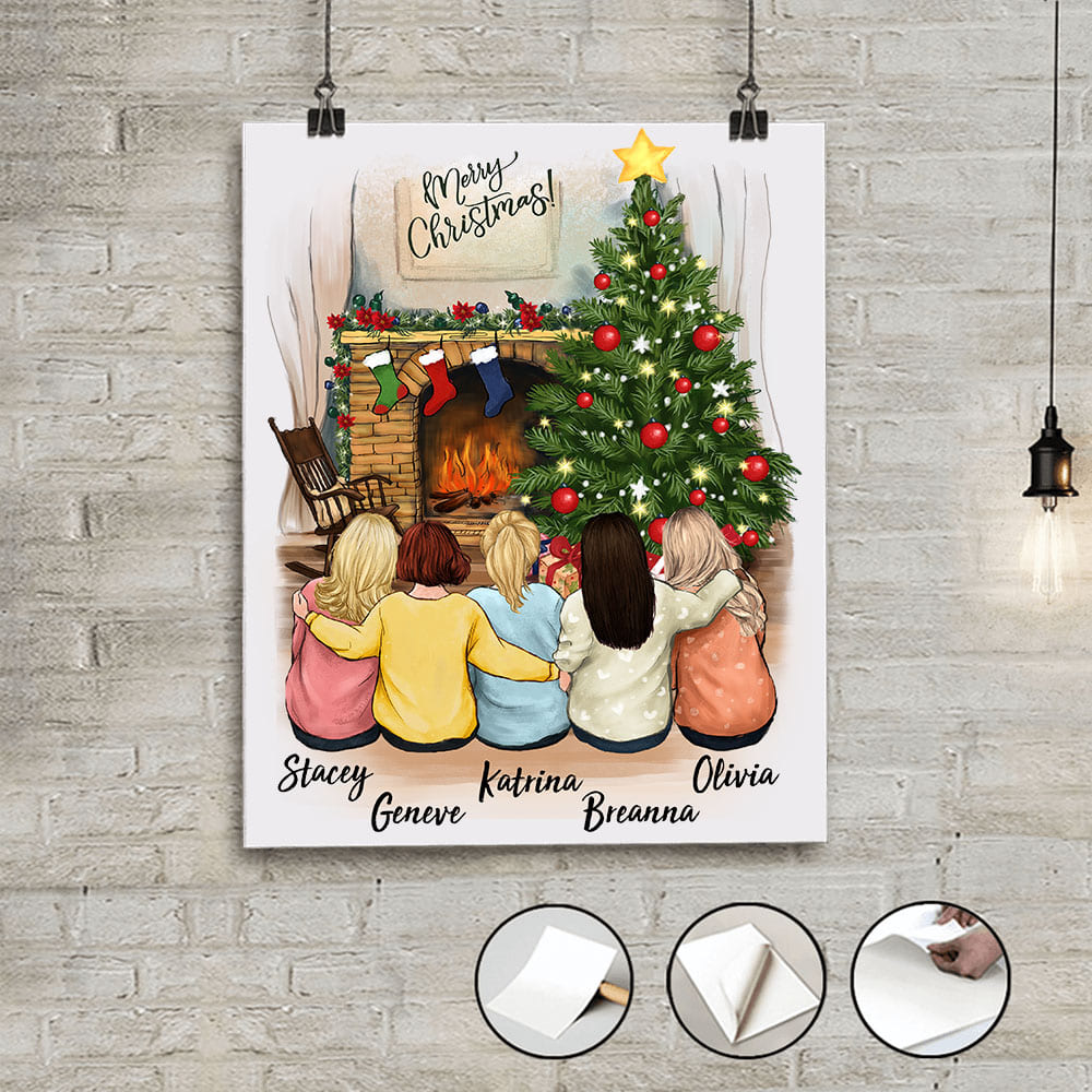 Personalized best friend Christmas gift Peel &amp; Stick Poster