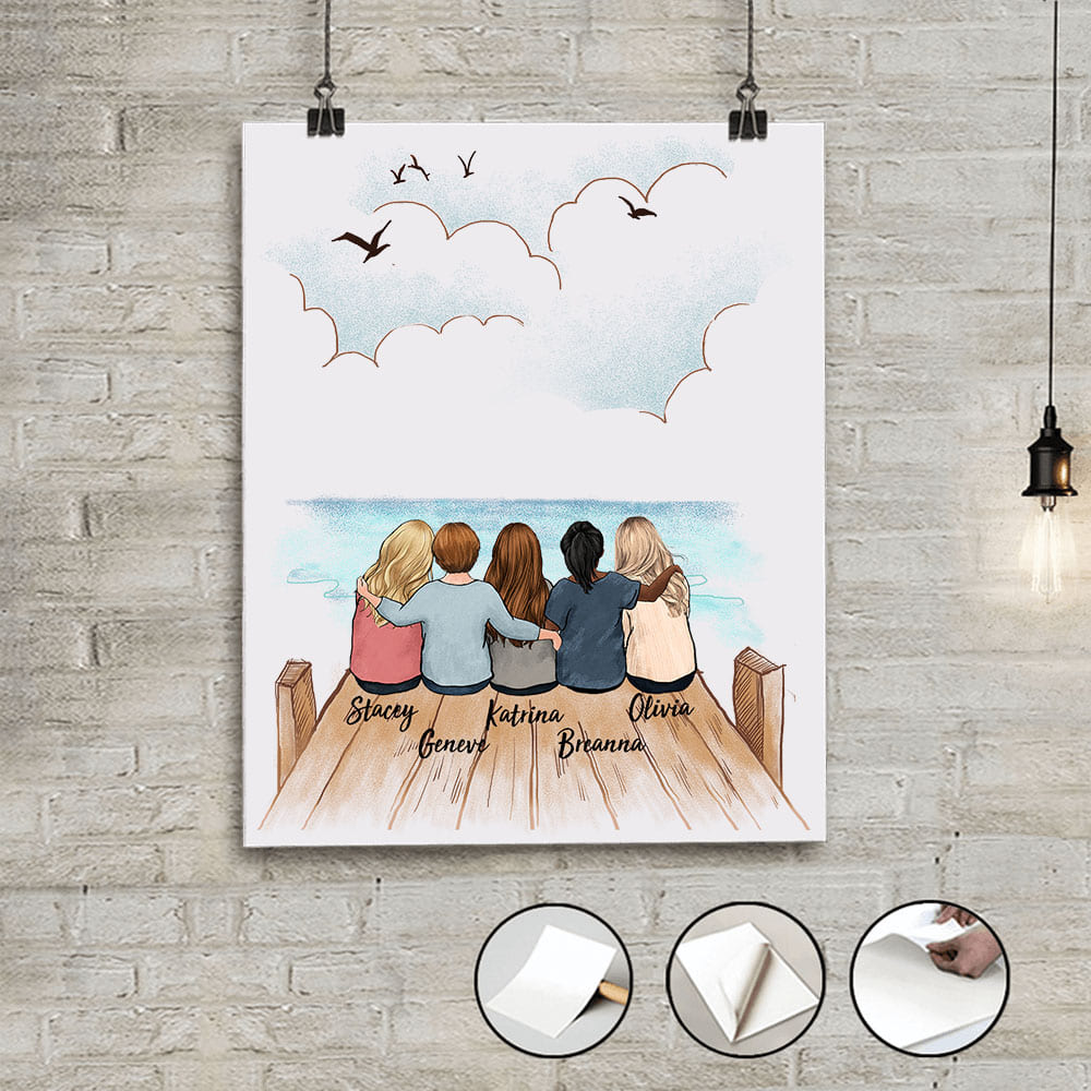 Personalized best friend birthday gifts Peel &amp; Stick Poster - Wooden Dock - 2272