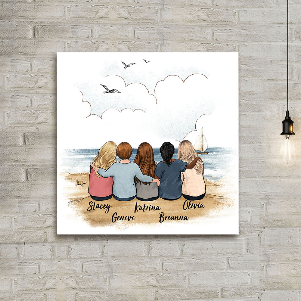 Personalized best friends birthday gift photo tile - Beach