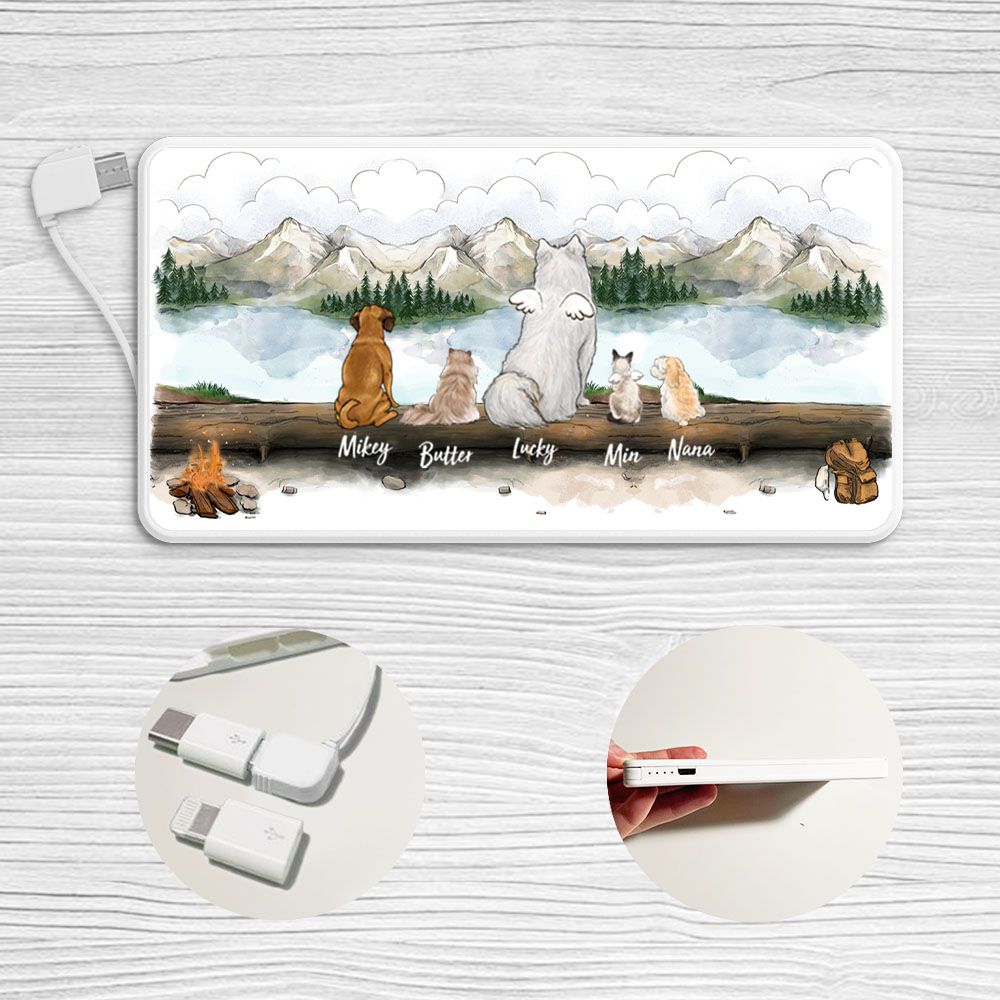 Personalized Power Bank gifts for dog cat lovers - DOG &amp; CAT - Hiking