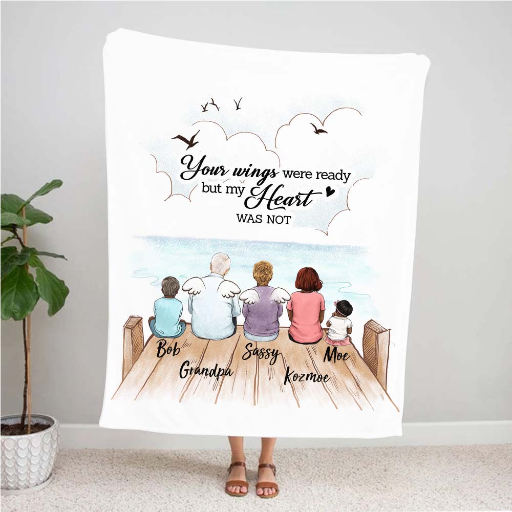 personalized memorial blanket Your wings were ready but my heart was not.