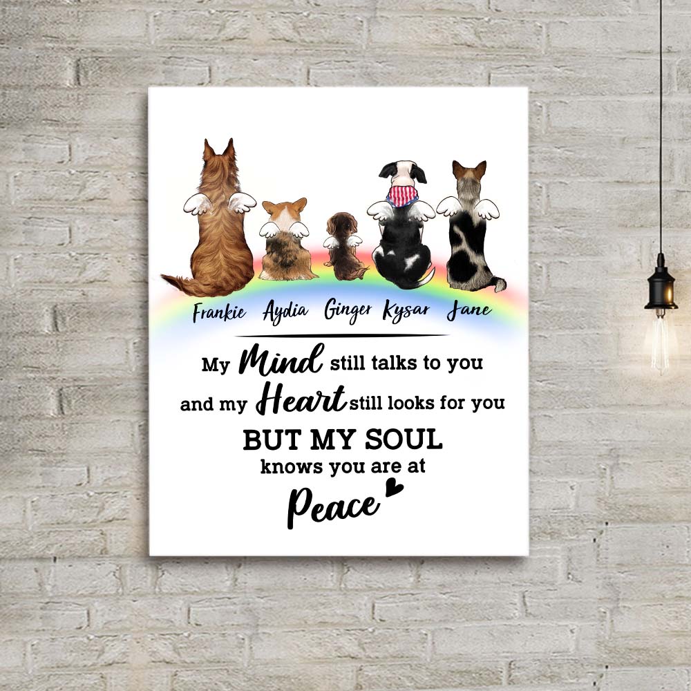 Personalized dog memorial rainbow bridge canvas print - Custom Sayings