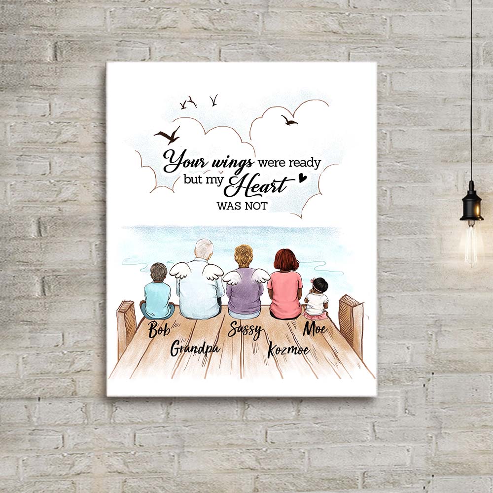 personalized memorial canvas print Your wings were ready but my heart was not.