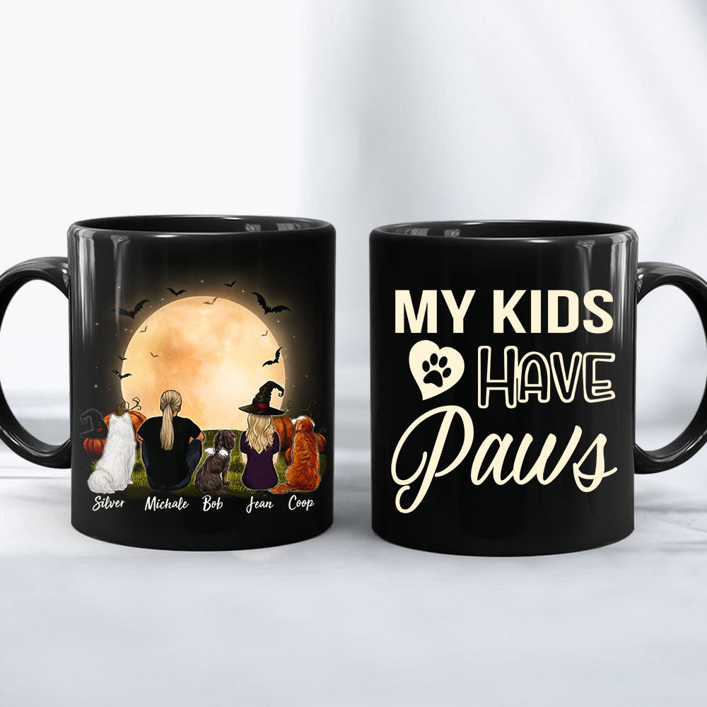 Unique Dog Owner Halloween Coffee Mug  - my kids have paws