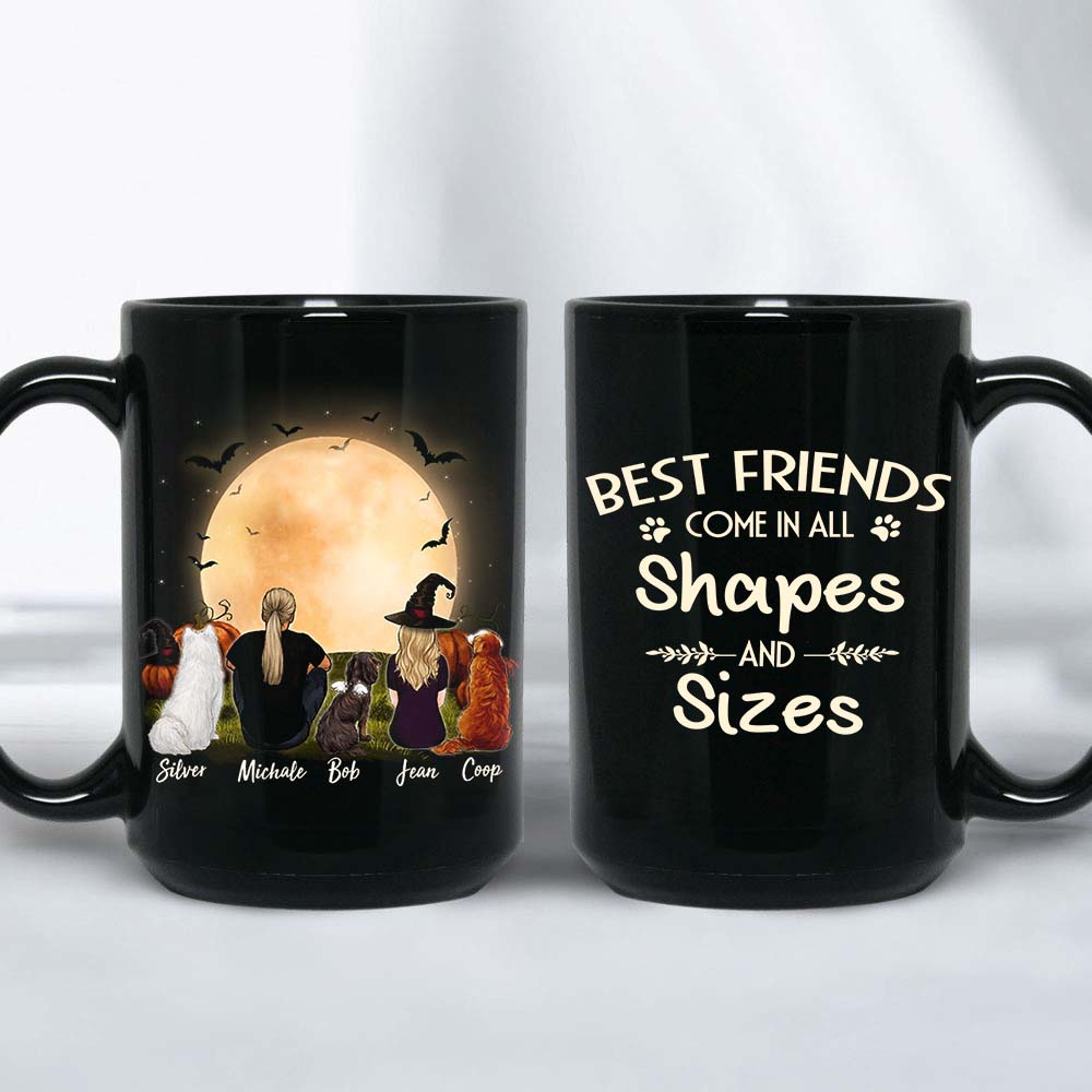 Personalized custom dog &amp; couple coffee mug Halloween - CUSTOM MESSAGE - 2398