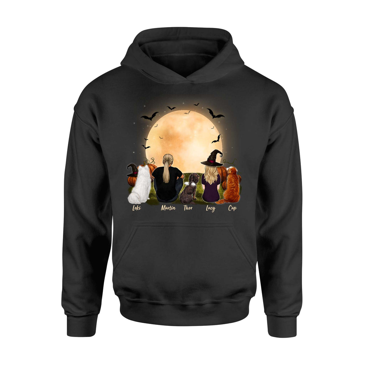 dog and dog owner black halloween hoodie gift for dog lovers