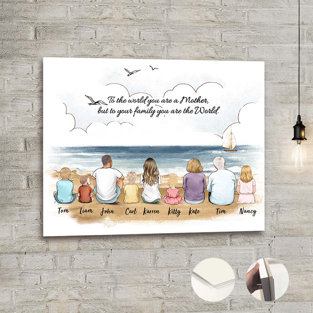 Personalized family Metal Print with custom message - Beach