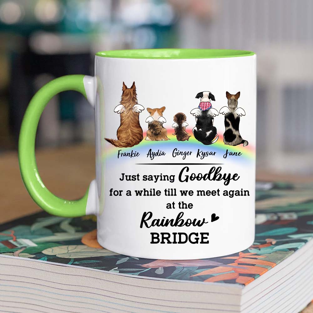 Personalized Dog Rainbow Bridge Accent Mug - Memorial Gift
